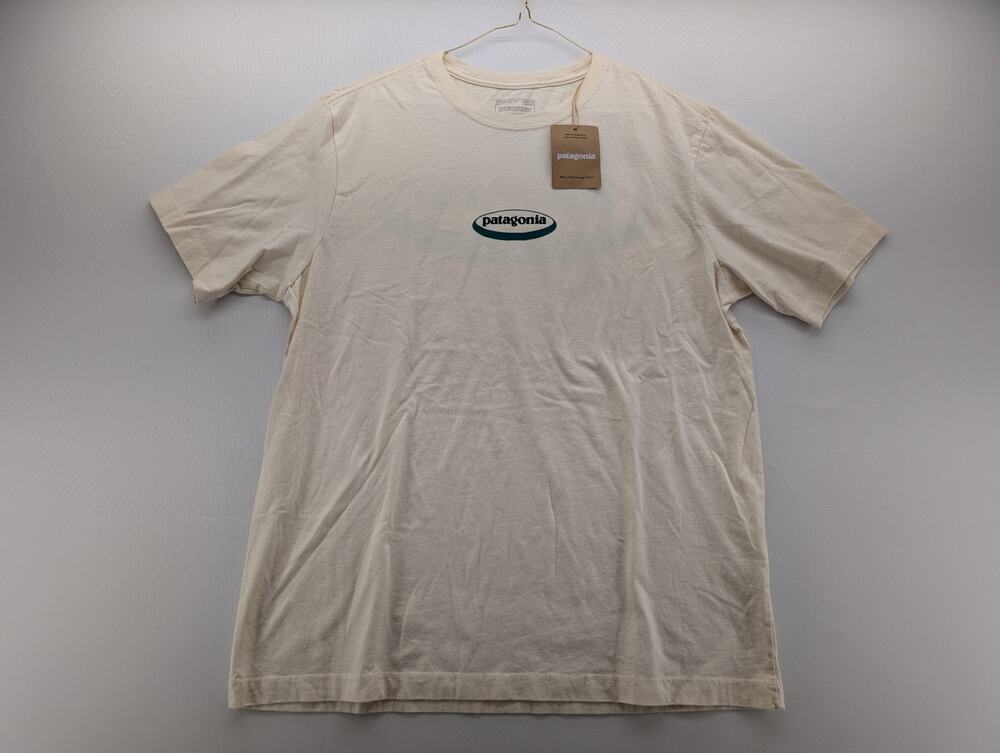 NWT Patagonia Men's '95 Oval Logo T-Shirt in Undyed Natural size Medium
